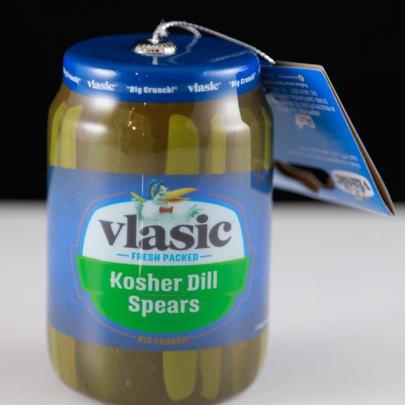 Vlasic Sandwich Dill Chips Pickles Jar Collectible Christmas Ornament by Ruz NWT - Picture 5 of 8